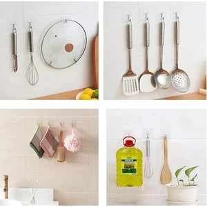 5 Adet Kendinden Yapışkanlı Şeffaf Askı Banyo Mutfak Dolap Askısı 6x6 cm
