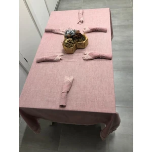 Estee Lüx Dantelli Pamuk Kumaş Pudra Masa Örtüsü ve Peçeteli Sofra Takımı 6 kişilik Dikdörtgen 160x220 cm 13 Parça - 511