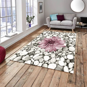 Meka Home Taşlı Model Lastikli Kadife Halı Örtüsü