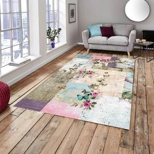 Meka Home Romantik Model Lastikli Kadife Halı Örtüsü