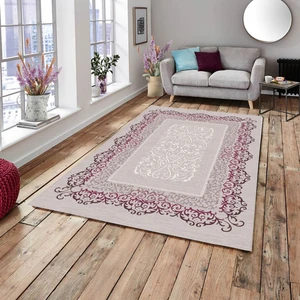 Meka Home Mürdüm Model Lastikli Kadife Halı Örtüsü