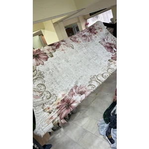 Meka Home Gelincik Model Lastikli Kadife Halı Örtüsü