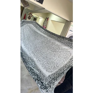Meka Home Meka Gri Model Lastikli Kadife Halı Örtüsü