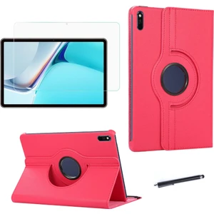 wowacs Huawei Matepad 11 2021 Tablet Kılıf Seti Standlı Pu Deri Kılıf + Temperli Ekran Koruyucu + Kalem