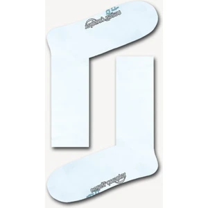 Neşeli Çoraplar Düz Beyaz Renkli Erkek Çorap