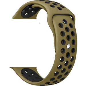 Case Street Huawei Watch Gt Runner Kordon Delikli Çift Renk Silikon Koyu Yeşil