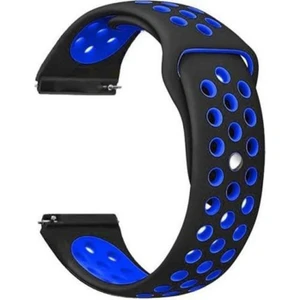 Case Street Huawei Watch Gt Runner Kordon Delikli Çift Renk Silikon Mavi