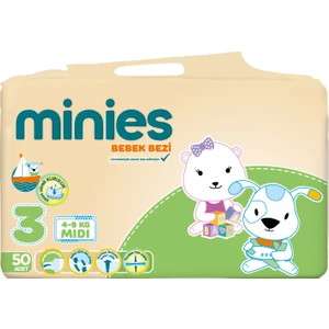 Bebek Bezi Midi 3 Beden 4-9 kg 2X50 100 Adet
