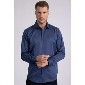 Modern Slim Fit Düz Saten Erkek Gömlek