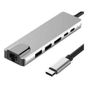 Fix Fc-04 6 In 1 Type C To Pd HDMI USB RJ45 Adaptör 4K USB 3.0 Çevirici