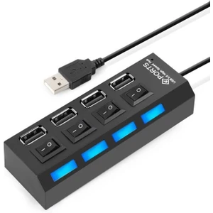 4 Port USB Çoklayıcı 2.0 Hub Switch Çevirici Tuşlu Çoğaltıcı Işıklı Anahtarlı Dönüştürücü