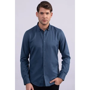Slim Fit Dar Kesim Uzun Kol Poplin Oxford