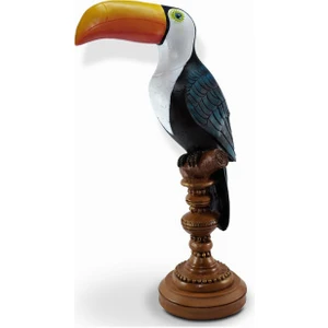 Tual Hobi Sanat Dekoratif Polyester Tukan Kuşu Biblo (43X15CM)