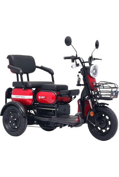 St Max Smart 3000 3 Elektrikli Moped Kırmızı
