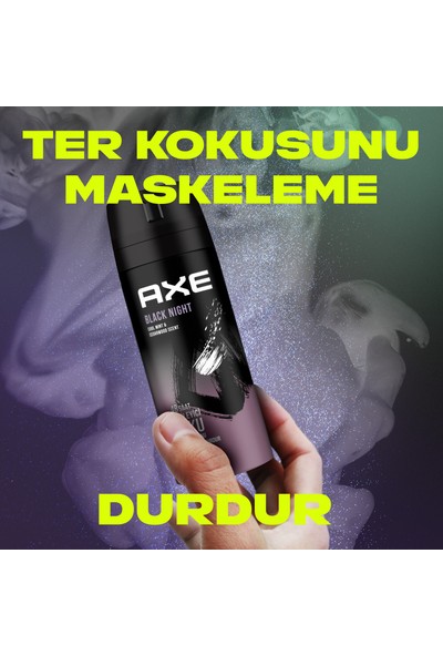 Axe Erkek Deodorant & Bodyspray Black Night 48 Saat Etkileyici Koku 150 ML