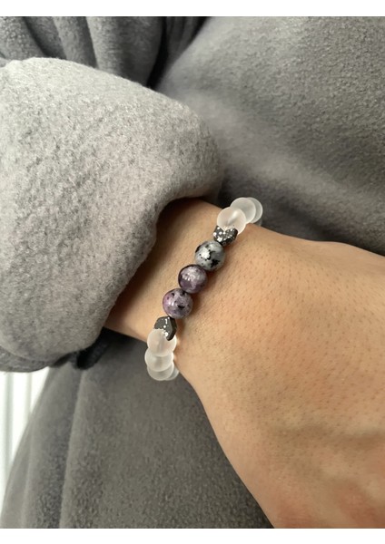 Unisex - Çok Zarif Rodonit Doğal Taşlı Bileklik | Handmade