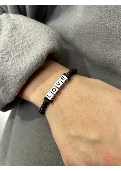 Unisex - Love Detaylı Şık Bileklik | Handmade