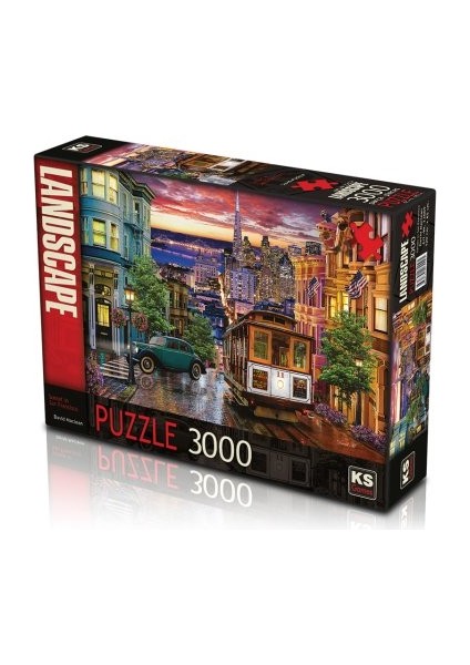 Ks, Sunset In San Francisco, 3000 Parça Puzzle