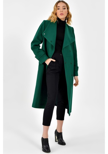 Z6645 Dewberry Kadın Palto-Açık Yeşil indirimleri