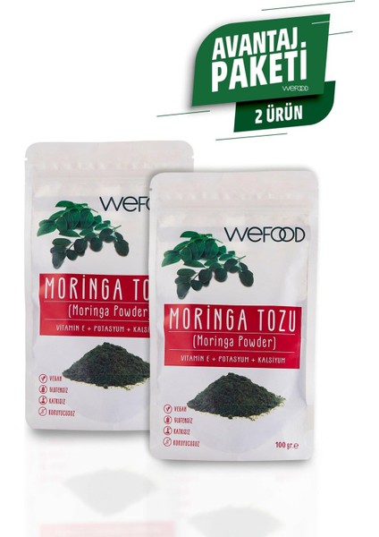 Glütensiz Vegan Katkısız Moringa Tozu 100 gr 2 Adet