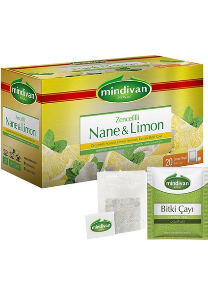 Nane Limon Zencefil Bitki Çayı 20&#039;LI Süzen Poşet