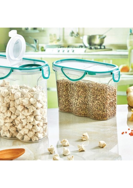 Buffer® Kilitli Kapaklı Contalı Hava,su Sıvı Geçirmez 1,2 Litre Erzak Saklama KABI-SA580