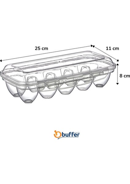 Buffer® 10 Bölmeli Kilitli Kapaklı Yumurtalık Saklama Kutusu YU110