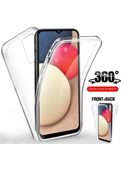 Samsung Galaxy A02S Kılıf 360 Şeffaf Ön Arka Korumalı Silikon