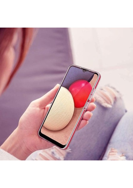 Samsung Galaxy A02S Kılıf 360 Şeffaf Ön Arka Korumalı Silikon
