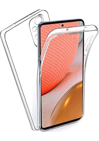 Samsung Galaxy A72 360 Kılıf Şeffaf Ön Arka Korumalı Silikon