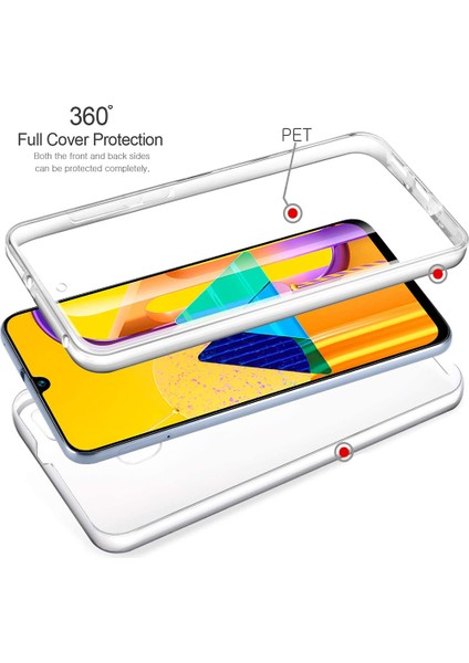 Samsung Galaxy M21 360 Kılıf Şeffaf Ön Arka Korumalı Silikon