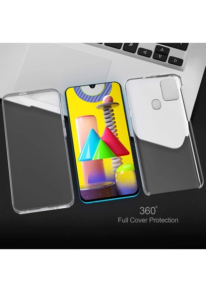 Samsung Galaxy M31 360 Kılıf Şeffaf Ön Arka Korumalı Silikon