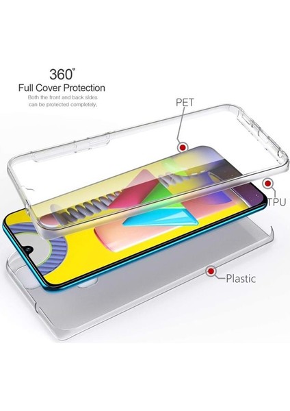 Samsung Galaxy M31 360 Kılıf Şeffaf Ön Arka Korumalı Silikon
