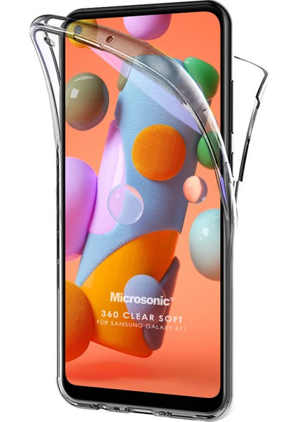 Samsung Galaxy M11 360 Kılıf Şeffaf Ön Arka Silikon