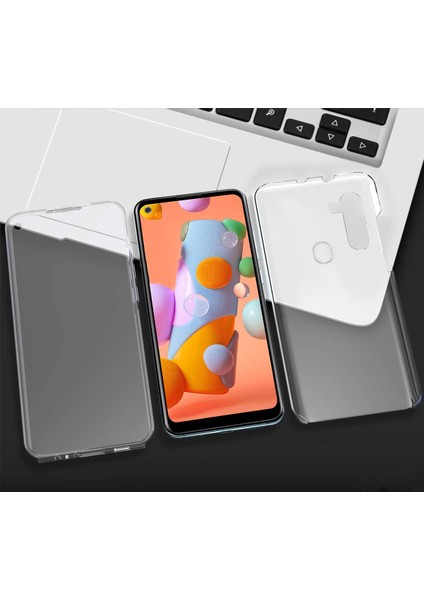 Samsung Galaxy M11 360 Kılıf Şeffaf Ön Arka Silikon