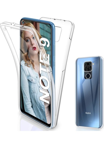 Xiaomi Redmi Note 9 360 Kılıf Şeffaf Ön Arka Silikon