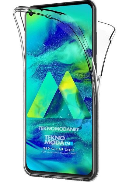 Samsung Galaxy M40 360 Kılıf Şeffaf Ön Arka Silikon M 40