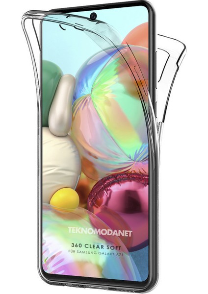 Samsung Galaxy A71 360 Kılıf Şeffaf Ön Arka Silikon