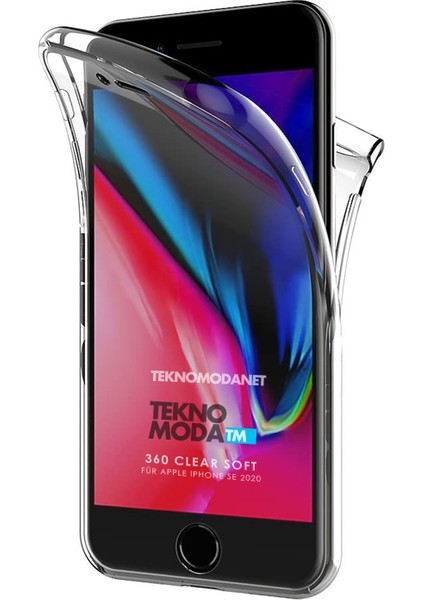 Apple iPhone Se 2020 360 Kılıf Silikon Şeffaf Ön Arka