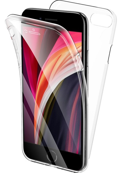 Apple iPhone Se 2020 360 Kılıf Silikon Şeffaf Ön Arka