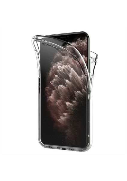 Apple iPhone 11 Pro Max (6,5 ) 360 Kılıf Silikon Şeffaf Ön Arka