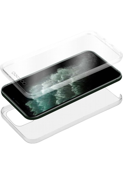Apple iPhone 11 Pro Max (6,5 ) 360 Kılıf Silikon Şeffaf Ön Arka