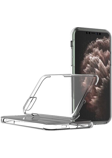 Apple iPhone 11 Pro Max (6,5 ) 360 Kılıf Silikon Şeffaf Ön Arka