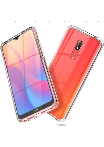 Xiaomi Redmi 8 360 Derece Kılıf Şeffaf Silikon Ön Arka