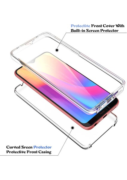 Xiaomi Redmi 8 360 Derece Kılıf Şeffaf Silikon Ön Arka