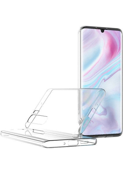 Xiaomi Mi Note 10 360 Derece Kılıf Silikon Şeffaf Ön Arka