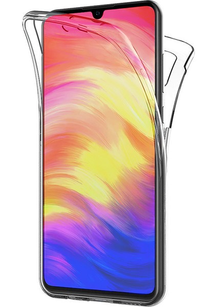 Xiaomi Redmi Note 7 Pro 360 Derece Kılıf Silikon Şeffaf Ön Arka