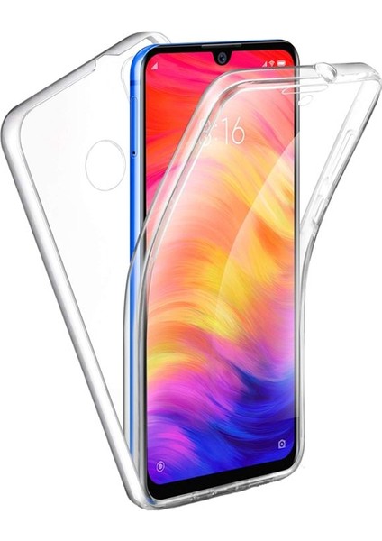 Xiaomi Redmi Note 7 Pro 360 Derece Kılıf Silikon Şeffaf Ön Arka