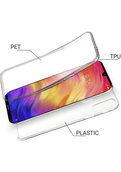 Xiaomi Redmi Note 8 360 Derece Kılıf Silikon Şeffaf Ön Arka