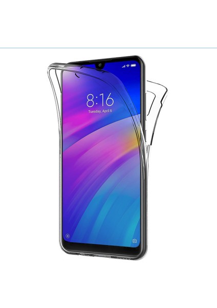 Xiaomi Redmi 7 360 Derece Kılıf Silikon Şeffaf Ön Arka